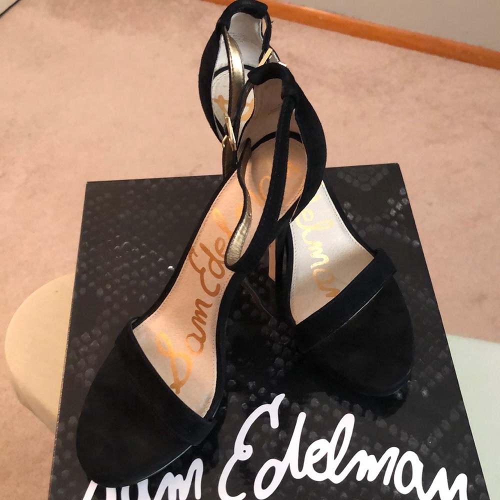 Sam Edelman Eleanor, Black Suede Dress Sandal